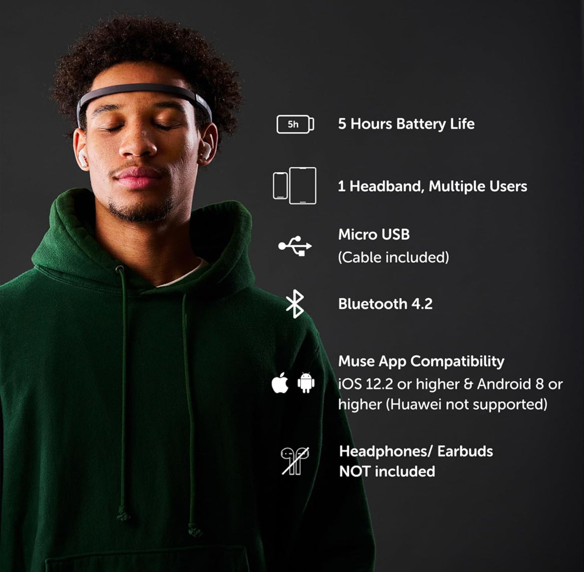 MUSE 2 : The Brain Sensing Headband - EEG Headband - Meditation Tracker and Monitor