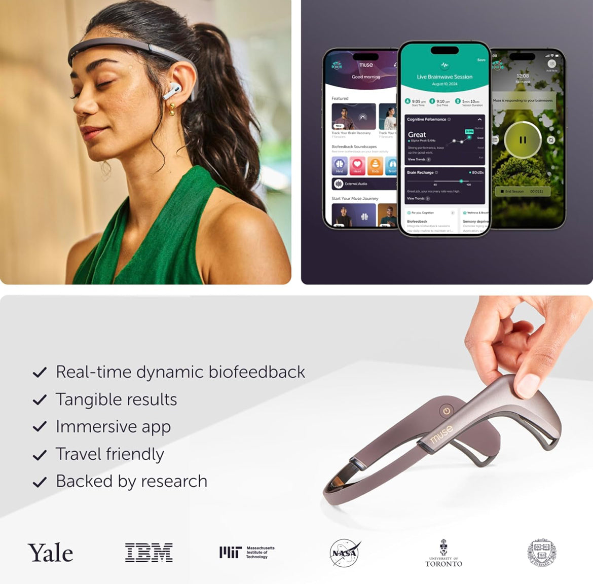 Muse 2 : The Brain Sensing Headband - EEG Headband - Meditation Tracker and Monitor