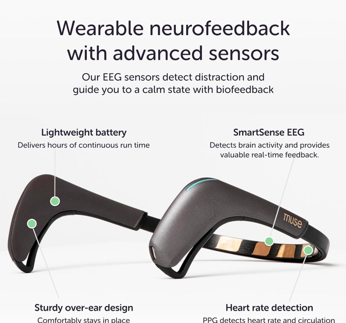 Muse 2 : The Brain Sensing Headband - EEG Headband - Meditation Tracker and Monitor