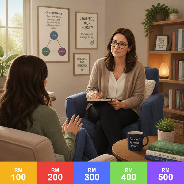 Cognitive Behavioral Therapy (CBT) service card, RM100 to RM500